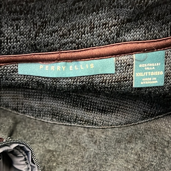 NEW Perry Ellis Men’s 1/4 Zip Pullover Sweater-Dark Sapphire Size XXL - Picture 4 of 7